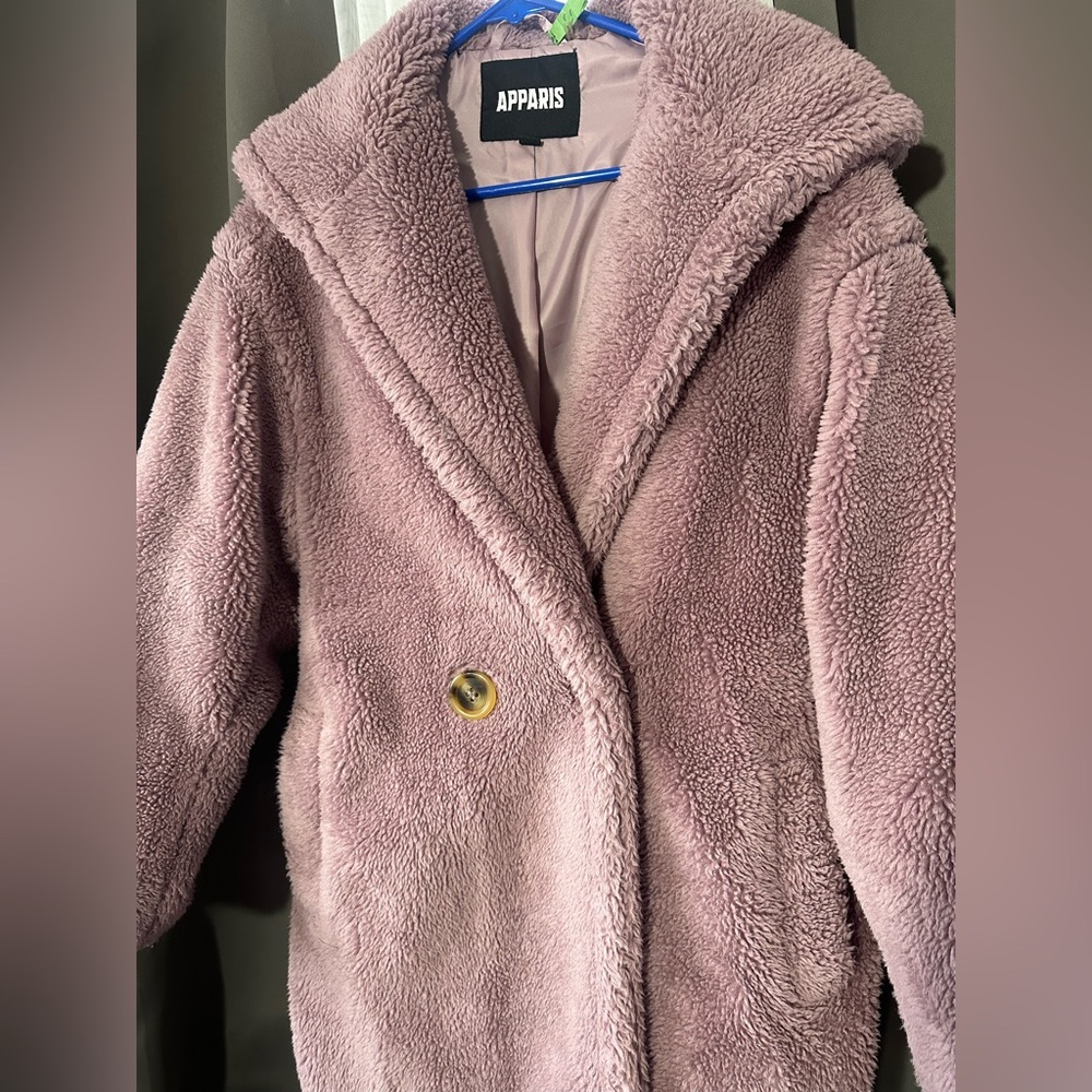 Apparis Lavender Faux Fur Coat - Picture 4 of 10